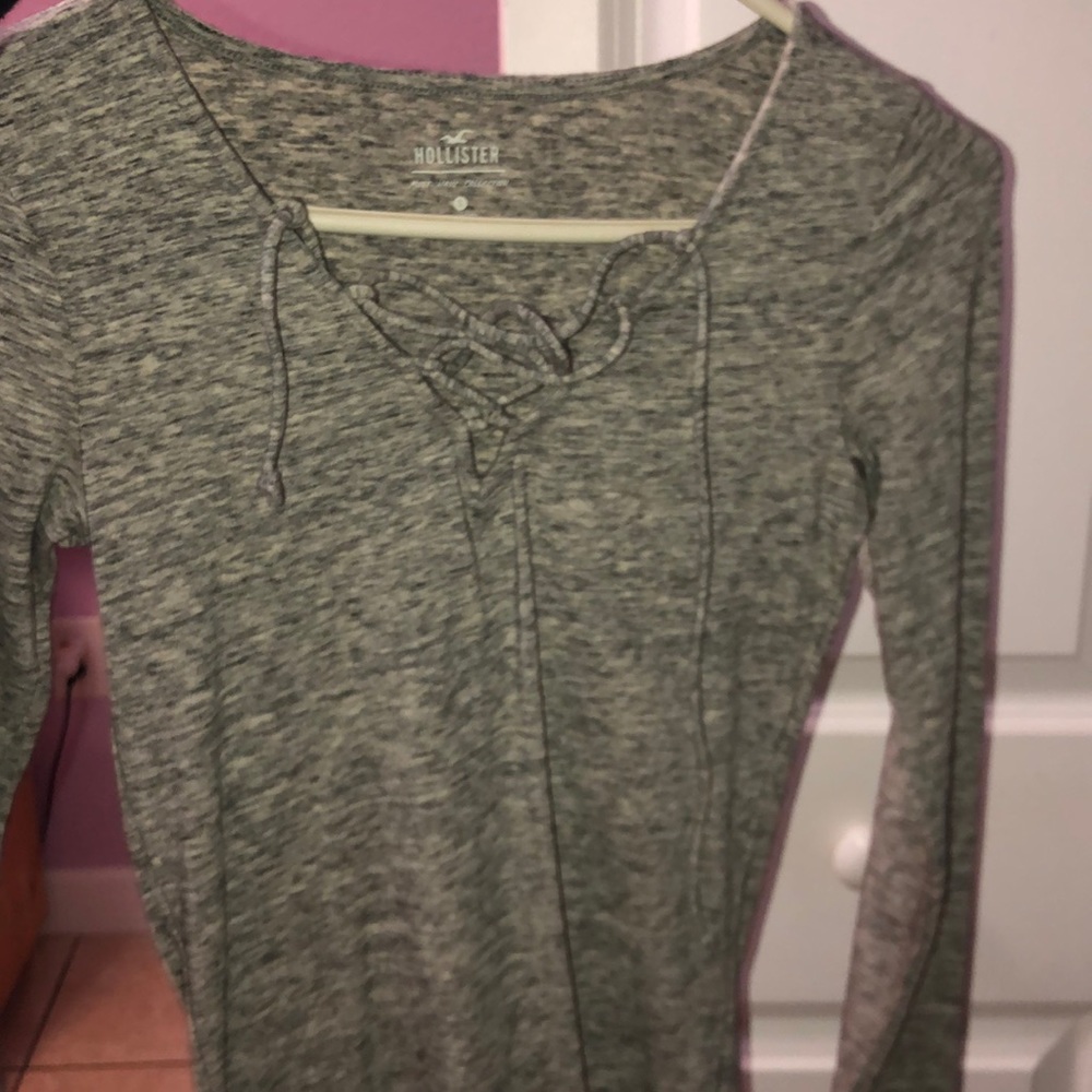 long sleeve shirt with criss cross front